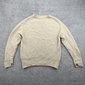 United Arrows Sweater Womens Ivory Fisherman Rolled Neck Shaker Knit Wool Blend
